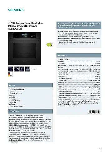iQ700 Dampfbackofen Matt Schwarz – Neu &amp; OVP