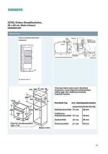 iQ700 Dampfbackofen Matt Schwarz – Neu &amp; OVP