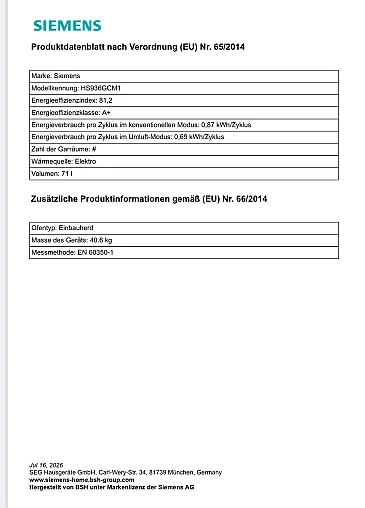 iQ700 Dampfbackofen Matt Schwarz – Neu &amp; OVP