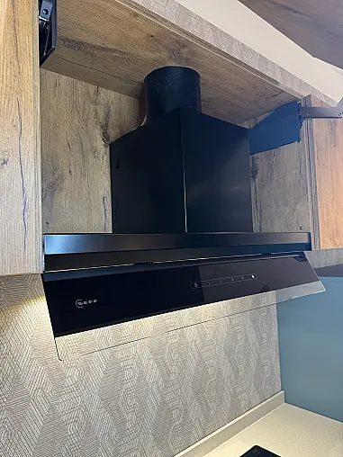Moderne Designküche in Aqua &amp; Eiche zum Sonderpreis!