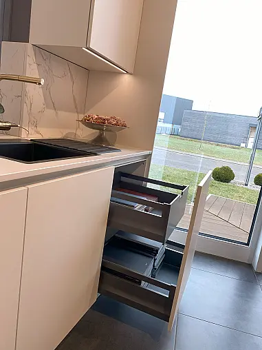 Umplanbare geradlinige, grifflose Mattlackküche mit Schichtstoffarbeitsplatte, 4 cm dick, Ihrer Wahl aus unserem Sortiment