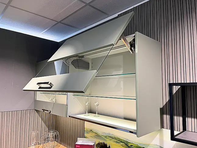 moderne L-Küche und separat stehenden Geräte Block Lack Olive Premium