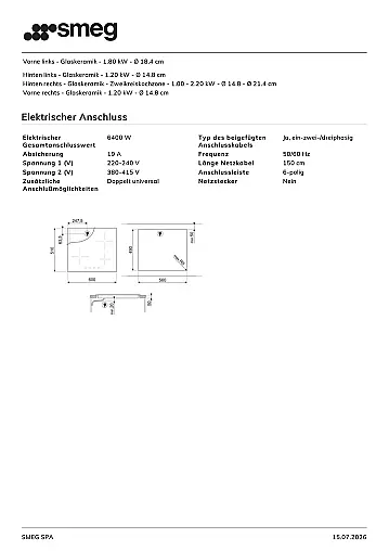 Glaskeramik-Kochfeld 60 cm mit Knebel - Highlight