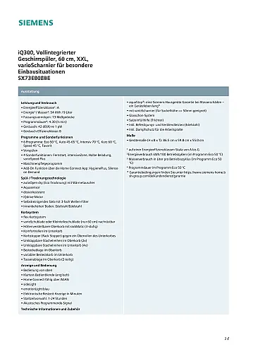 iQ300 XXL Geschirrspüler vollintegrierbarer XXL-Geschirrspüler mit 60 cm Breite und varioScharnier