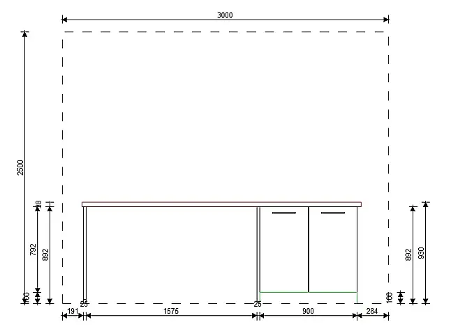 Designerstück mit Insel, 2 Zonen Backofen und Kochfeldabzug in Seidengrau Hochglanz Lacklaminat 1324
