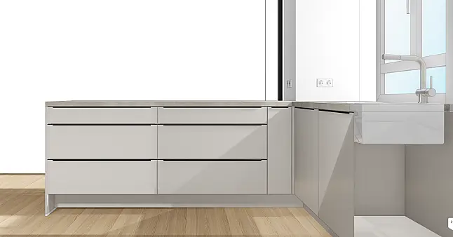 Anti-Touch-Mattfronten Sandbeige supermatt