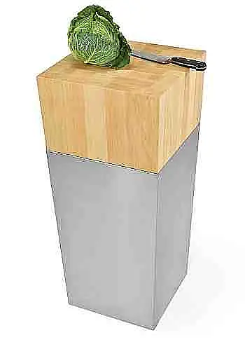 aus Weißbuche Stirnholz mit geschlossenem Edelstahl