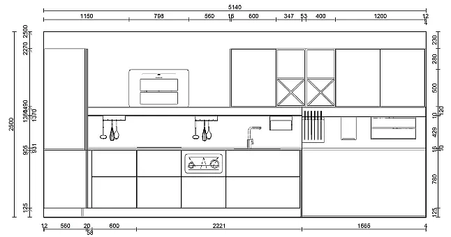 Echt-Glasfront L-Form mit Sitzplatz Modern