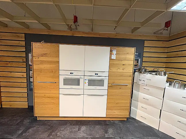 Massive Echtholzküche gemütlich Modern 2 Zeilen mit großer Insel