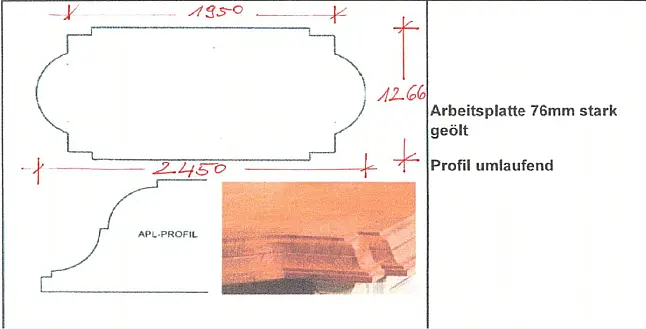 Insel mit Arbeitsplatte Kirschholzplatte massiv