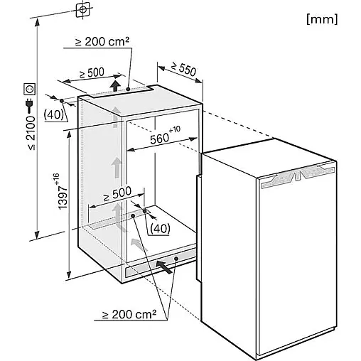 Miele K 35282 iDF, Einbau-Kühlschrank, Gefrierfach, 140cm Nische