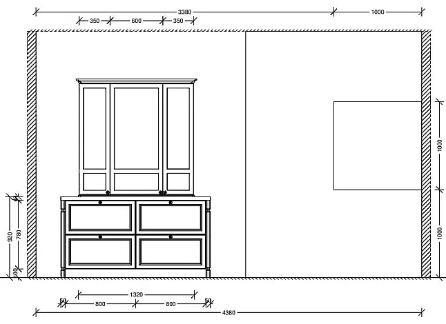 Moderne Landhausküche mit separatem Buffet