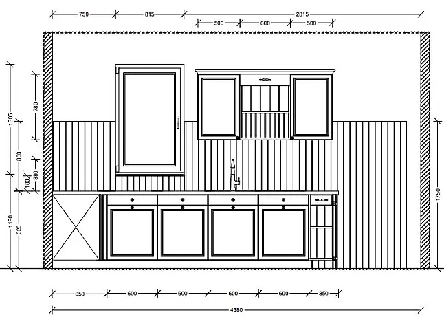 Moderne Landhausküche mit separatem Buffet