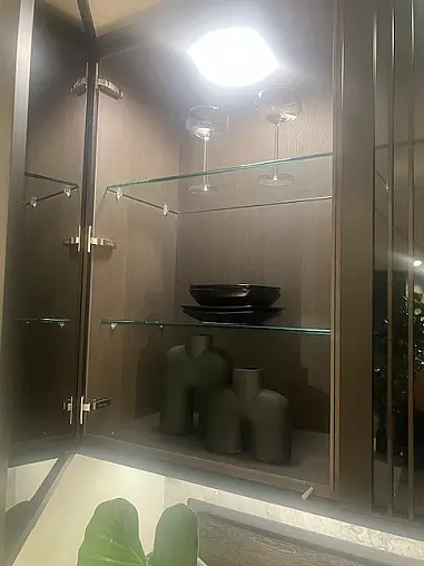 SieMatic Mondial SE 77SHF/88LS eiche hazel brown/lotusweiss matt