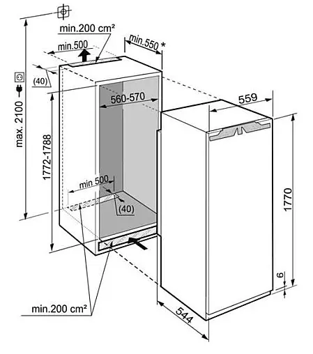 Liebherr Einbaukühlschrank IK5Z1FA1 178cm