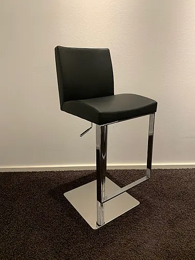 Dezenter Barhocker - Höhenverstellbar - in schwarzem Kunstleder - Preise mega reduziert!/H