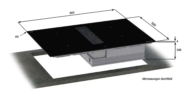 Kochfeld inkl. Dunstabzug ThermaCook ML80-STYLO-U (AS06)