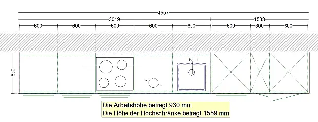 The Line - Kombination in Schwarz und Gelb mit Holz &amp; Leder