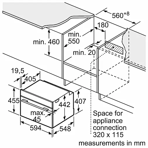 iQ700, Einbau-Kompaktbackofen mit Mikrowellenfunktion, 60 x 45 cm, schwarz