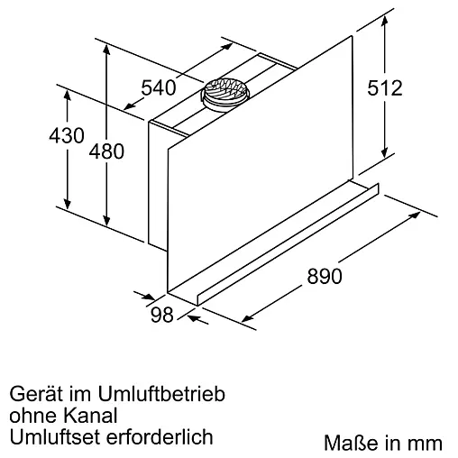 N 90, Wandesse, 90 cm, Klarglas schwarz bedruckt