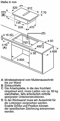 iQ700 - Kochfeld mit Dunstabzug (Induktion) - 80 cm - Mattschwarz, Mit Rahmen aufliegend***2400