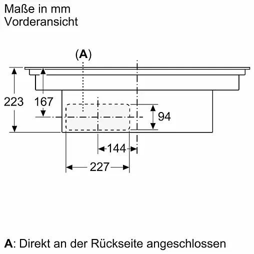 Bosch accentline Serie 6 Kochfeld mit Dunstabzug (Induktion) 80 cm Mattschwarz, Mit Rahmen aufliegend