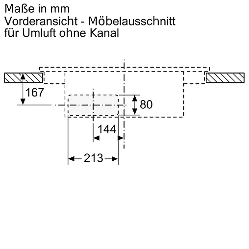 Bosch accentline Serie 6 Kochfeld mit Dunstabzug (Induktion) 80 cm Mattschwarz, Mit Rahmen aufliegend