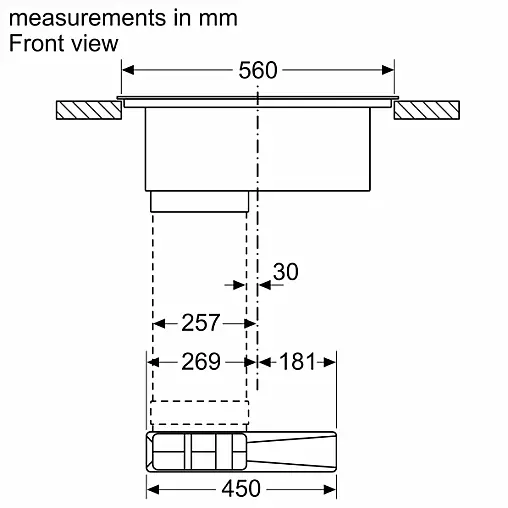 Serie 4 Induktions Kochfeld mit integriertem Dunstabzug 60 cm Rahmenlos aufliegend