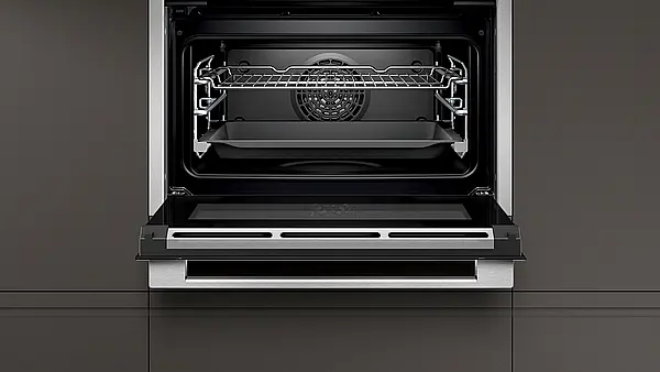 N 90 Kompakt-Dampfbackofen 60 x 45 cm Edelstahl FullSteam mit HomeConnect