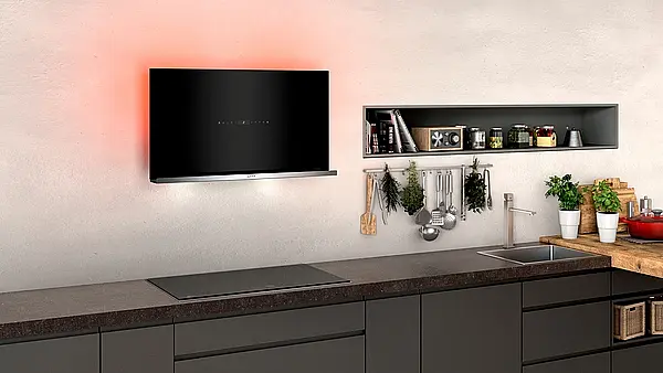 N 90, Wandesse, 90 cm, Klarglas schwarz bedruckt