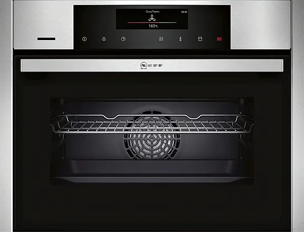 N 90 Kompakt-Dampfbackofen 60 x 45 cm Edelstahl FullSteam mit HomeConnect