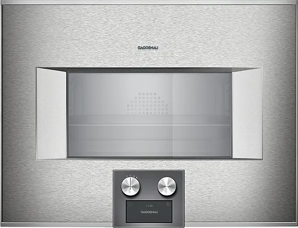 Serie 400, Dampfbackofen, 60 x 45 cm, Türanschlag: Links, Edelstahl-hinterlegte Vollglastür