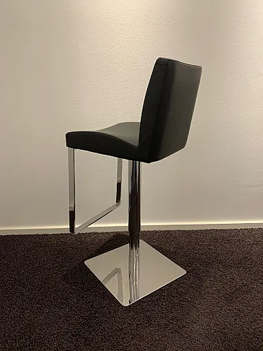 Dezenter Barhocker - Höhenverstellbar - in schwarzem Kunstleder - Preise mega reduziert!/H