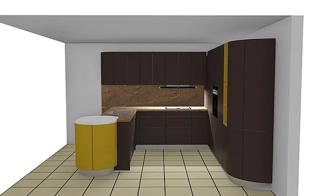 CONTUR Luxus-Musterküche mit Granit Kashmir Gold | Miele Weinklimaschrank, Siemens iQ700