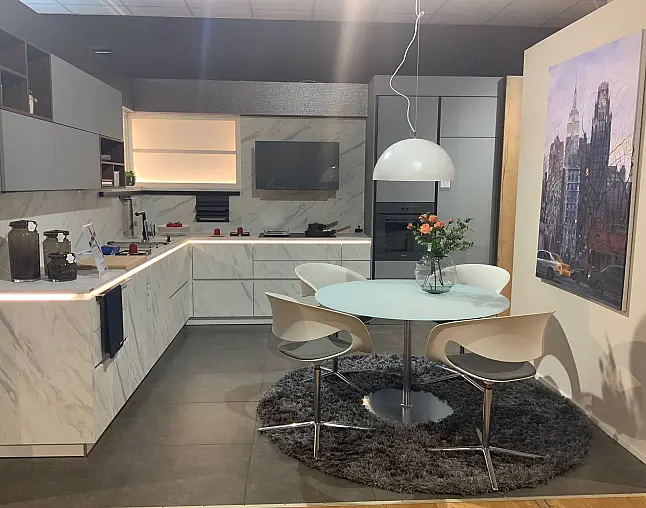 Carrara weiß, Mattlack PerfectSense, Perlgrau Mattlack