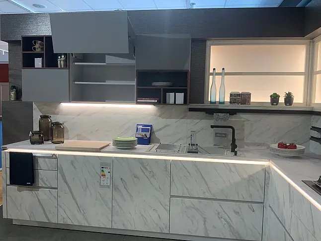 Carrara weiß, Mattlack PerfectSense, Perlgrau Mattlack