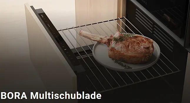Einbau Multischublade 290 mm hoch, inkl. Glasfront schwarz