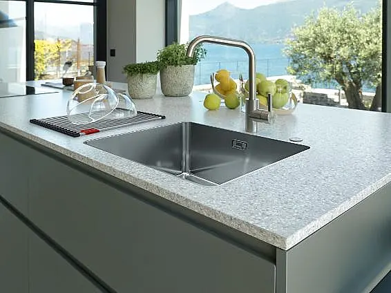 Edelstahlbecken Mythos, flächenbündig