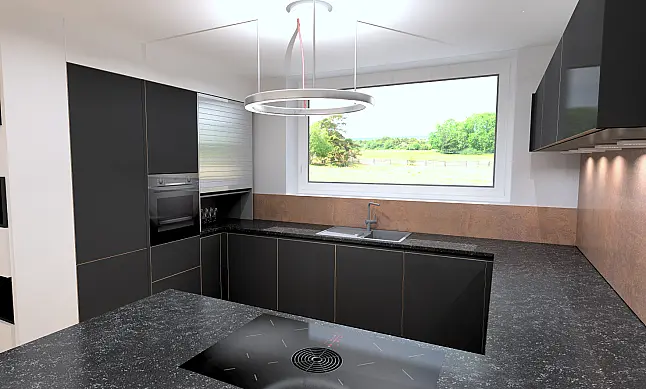 Nolte Flair mit Granitarbeitsplatte 20mm Grifflos