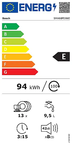 Bosch Serie | 6 Vollintegrierter Geschirrspüler 60 cm SMA68PD06E (Ausstellungsstück Koje 28)