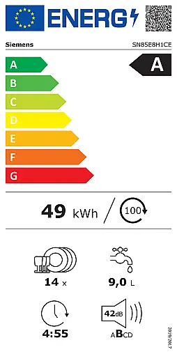 Siemens iQ500, Vollintegrierter Geschirrspüler, 60 cm SN85E8H1CE (Lager)