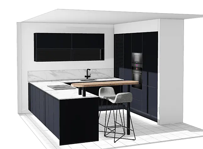 Modell Senso in Schwarz Premium matt mit hochwertiger Bosch Ausstattung