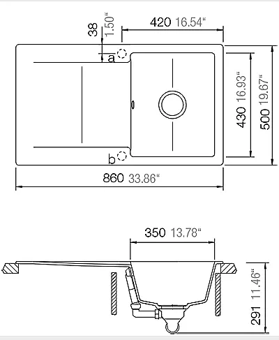 Original verpackte Schock Auflagespüle