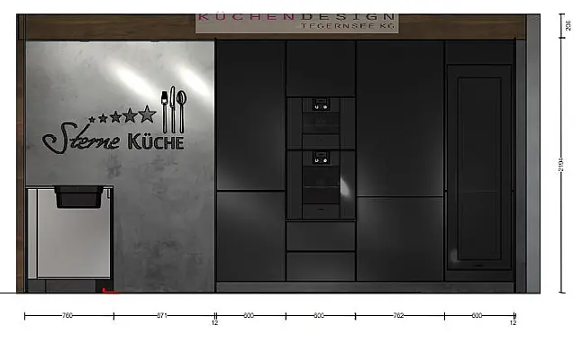 Poggenpohl Premium Designküche | Schwarz Samtmatt |