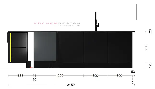 Poggenpohl Premium Designküche | Schwarz Samtmatt |