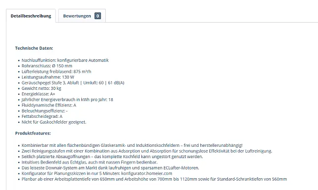 Muldenlüfter mit Dunstabzug