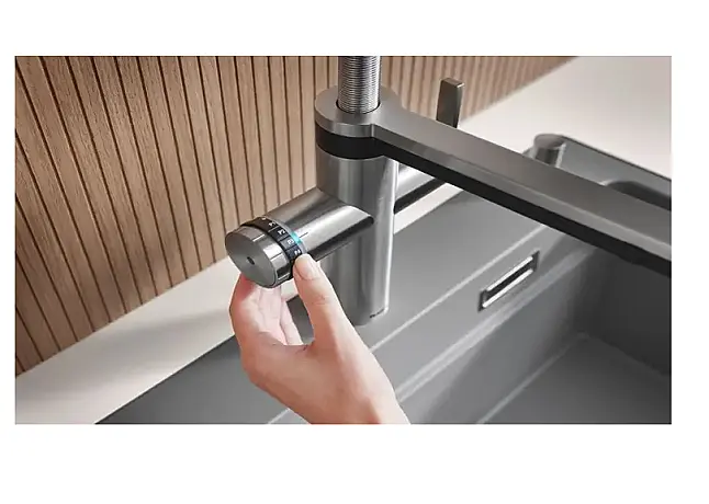 Blanco Choice Komplettset Icona Küchenarmatur inkl. Choice.All Wassereinheit, Satin Gold  HO10058.6