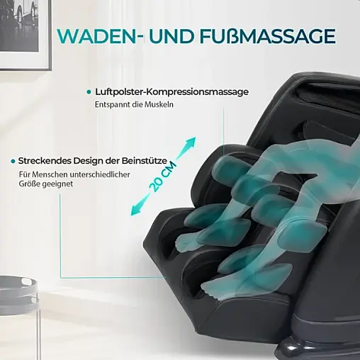 hochwertiger Shiatsu Massagesessel in schwarz