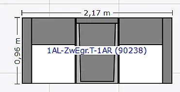 2-Sitzer + 2,5-Sitzer mit Relaxsessel in Bezug Simply Clean stone