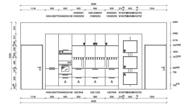 Musterküche Systemat Feineiche Natur / Schichtstoff Sandgrau